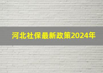 河北社保最新政策2024年