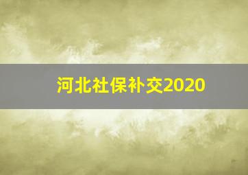 河北社保补交2020