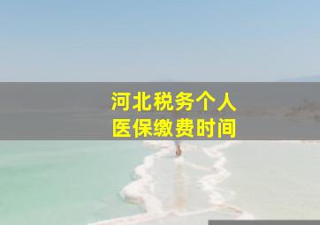 河北税务个人医保缴费时间