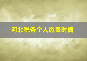 河北税务个人缴费时间