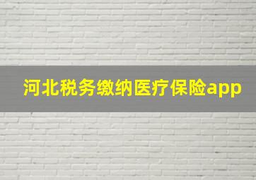 河北税务缴纳医疗保险app