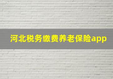 河北税务缴费养老保险app