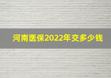 河南医保2022年交多少钱