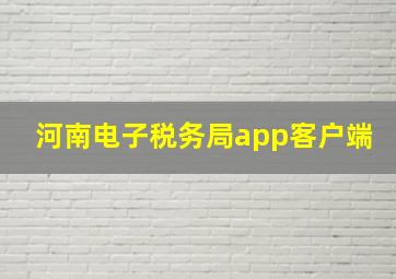 河南电子税务局app客户端