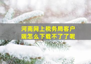 河南网上税务局客户端怎么下载不了了呢