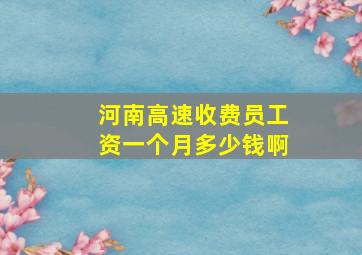 河南高速收费员工资一个月多少钱啊