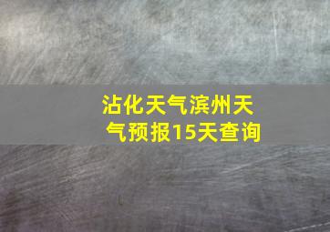 沾化天气滨州天气预报15天查询