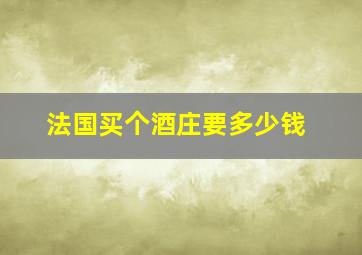 法国买个酒庄要多少钱