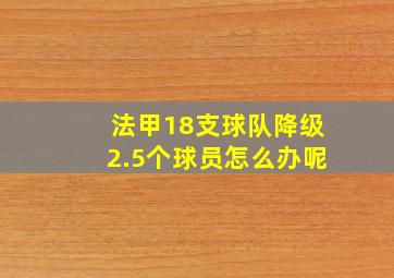 法甲18支球队降级2.5个球员怎么办呢