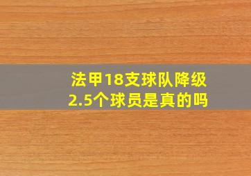 法甲18支球队降级2.5个球员是真的吗