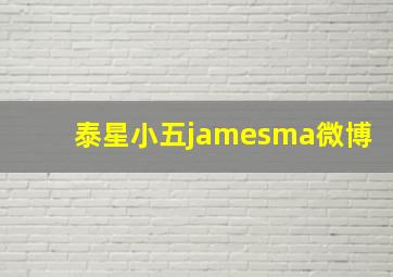 泰星小五jamesma微博