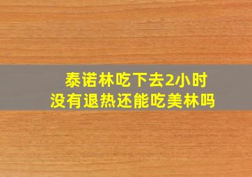 泰诺林吃下去2小时没有退热还能吃美林吗