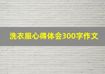 洗衣服心得体会300字作文