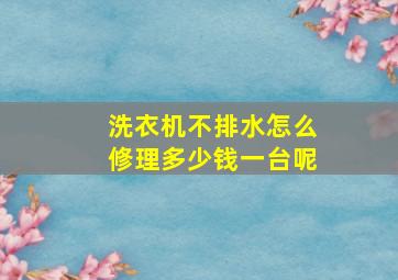 洗衣机不排水怎么修理多少钱一台呢