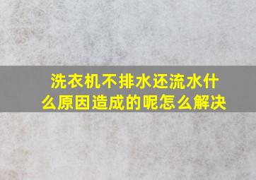 洗衣机不排水还流水什么原因造成的呢怎么解决