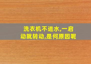 洗衣机不进水,一启动就转动,是何原因呢