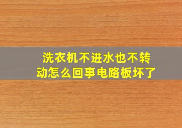 洗衣机不进水也不转动怎么回事电路板坏了