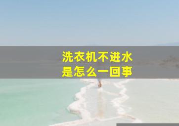 洗衣机不进水是怎么一回事