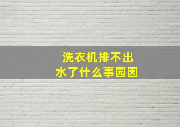 洗衣机排不出水了什么事园因