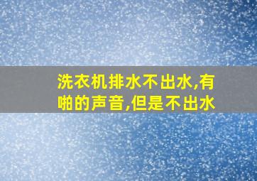 洗衣机排水不出水,有啪的声音,但是不出水