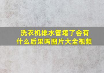 洗衣机排水管堵了会有什么后果吗图片大全视频