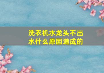 洗衣机水龙头不出水什么原因造成的