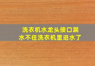 洗衣机水龙头接口漏水不往洗衣机里进水了