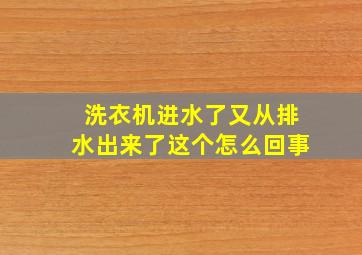 洗衣机进水了又从排水出来了这个怎么回事