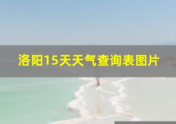 洛阳15天天气查询表图片