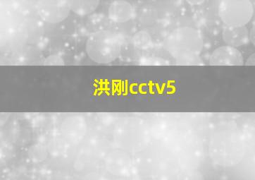 洪刚cctv5