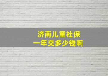 济南儿童社保一年交多少钱啊