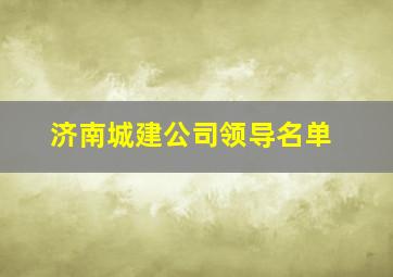 济南城建公司领导名单