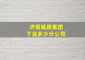 济南城建集团下设多少分公司