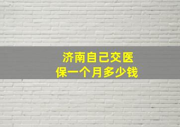 济南自己交医保一个月多少钱