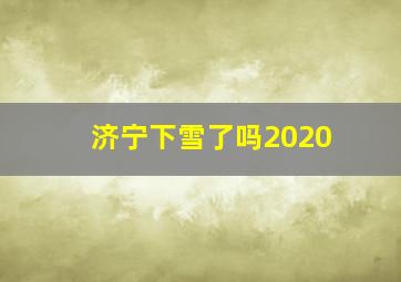 济宁下雪了吗2020