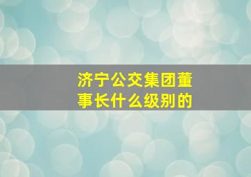 济宁公交集团董事长什么级别的