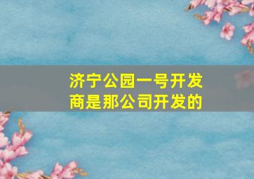 济宁公园一号开发商是那公司开发的