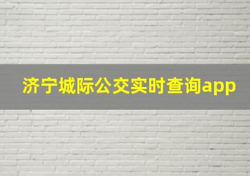 济宁城际公交实时查询app