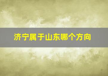 济宁属于山东哪个方向