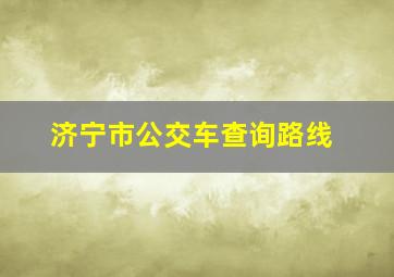 济宁市公交车查询路线