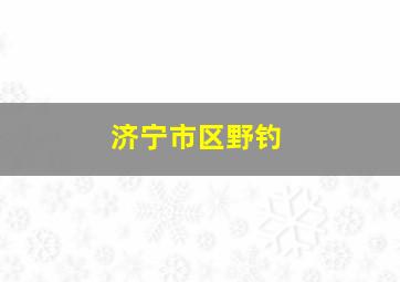 济宁市区野钓