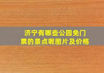 济宁有哪些公园免门票的景点呢图片及价格