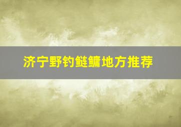 济宁野钓鲢鳙地方推荐