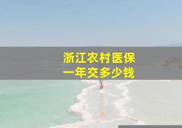 浙江农村医保一年交多少钱