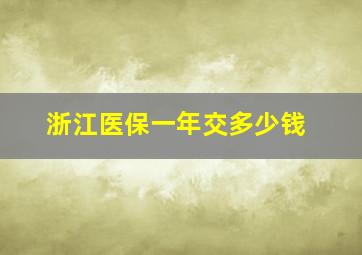 浙江医保一年交多少钱