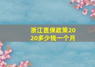 浙江医保政策2020多少钱一个月