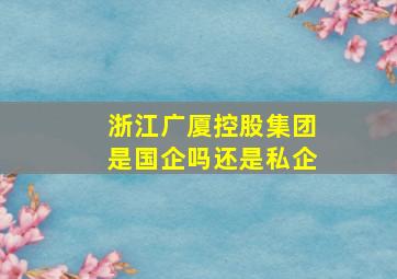 浙江广厦控股集团是国企吗还是私企