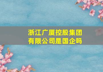 浙江广厦控股集团有限公司是国企吗