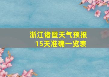 浙江诸暨天气预报15天准确一览表