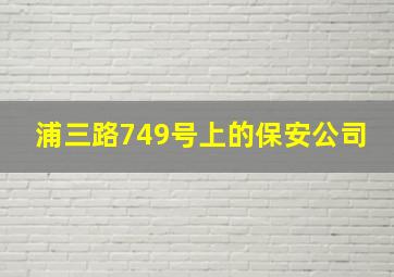 浦三路749号上的保安公司